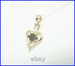 10K Yellow Gold Harley Davidson Motor Cycles Heart Pendant