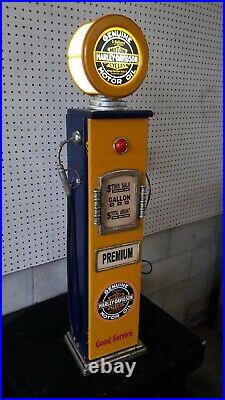 Man Cave/Gameroom Decor. 42" Red/Cream Route US 66 Gas Pump Cabinet with light 