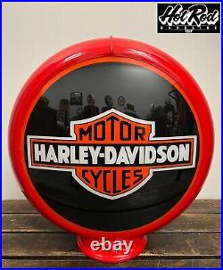 HARLEY DAVIDSON Motorcycles Reproduction 13.5 Gas Pump Globe (Red Body)