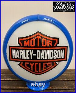 HARLEY DAVIDSON Reproduction 13.5 Gas Pump Globe (Blue Body)