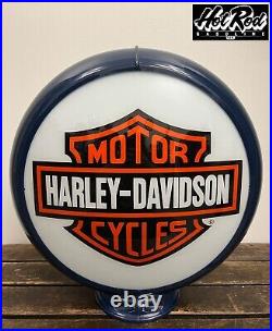 HARLEY DAVIDSON Reproduction 13.5 Gas Pump Globe (Dark Blue Body)