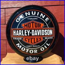 Harley Davidson Genuine Motor Oil Gas Pump Globe FREE SHIPPING