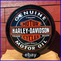 Harley Davidson Genuine Motor Oil Gas Pump Globe Includes Shipping