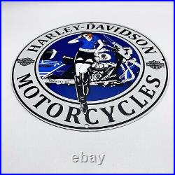 Harley Davidson Motorcycles Pump Vintage Style Porcelain Sign Biker Girl