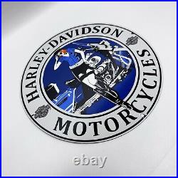 Harley Davidson Motorcycles Pump Vintage Style Porcelain Sign Biker Girl