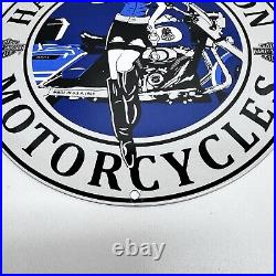 Harley Davidson Motorcycles Pump Vintage Style Porcelain Sign Biker Girl
