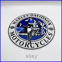 Harley Davidson Motorcycles Pump Vintage Style Porcelain Sign Biker Girl