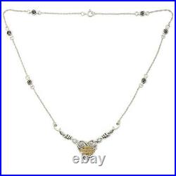 Harley-Davidson Sterling Silver Barbed Wire Heart Necklace