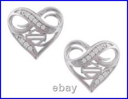 Harley-Davidson Women's Infinity Thorn Heart Post Earrings, Sterling Silver
