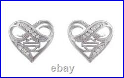 Harley-Davidson Women's Infinity Thorn Heart Rhinestone Post Earrings HDE0561