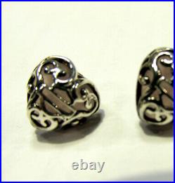 Harley-davidson Womens Sterling Silver & Rose Quartz Filigree Love Heart Earring