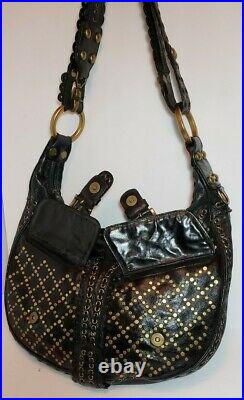 Isabella Fiore Stud Muffin Hobo Adjustable Strap Shoulder Crossbody Bag Mrp$795