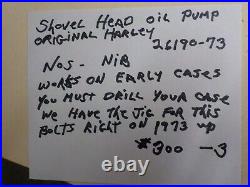 Shovel Head Oil Pump, Original Harley, 26190-73