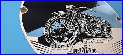 Vintage 16 Flathead Harley Davidson Motorcycles Porcelain Gas Service Pump Sign