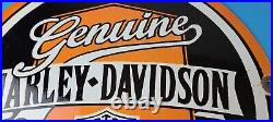 Vintage 16 Harley Davidson Motorcycles Porcelain Gas Service Pump Plate Sign