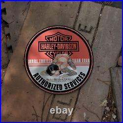 Vintage 1944 Harley-Davidson Motorcycle Company Porcelain Gas & Oil Pump Sign