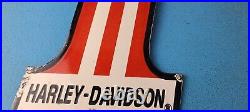Vintage Harley Davidson Motorcycle 12 Porcelain Number One Gas Oil Pump Sign