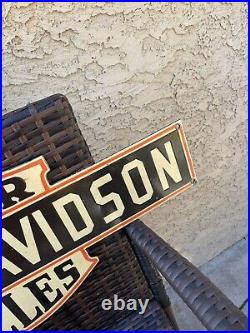 Vintage Harley Davidson Motorcycle 29porcelain Sign Lube Gas Pump Station