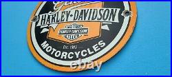 Vintage Harley Davidson Motorcycle Porcelain 7 Gas Genuine Service Pump Sign