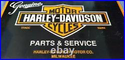 Vintage Harley Davidson Motorcycle Porcelain Biker Gas Service Pump Plate Sign