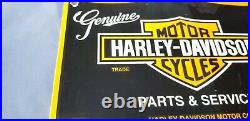 Vintage Harley Davidson Motorcycle Porcelain Biker Gas Service Pump Plate Sign