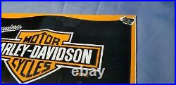 Vintage Harley Davidson Motorcycle Porcelain Biker Gas Service Pump Plate Sign