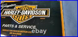 Vintage Harley Davidson Motorcycle Porcelain Biker Gas Service Pump Plate Sign