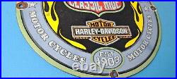 Vintage Harley Davidson Motorcycle Porcelain Classic Ride Gas Station Pump Sign