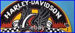 Vintage Harley Davidson Motorcycle Porcelain Forever 2 Wheels Gas Pump Sign