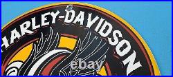 Vintage Harley Davidson Motorcycle Porcelain Forever 2 Wheels Gas Pump Sign