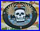 Vintage Harley Davidson Motorcycle Porcelain Gas Auto Bike Sales Skull Pump Sign