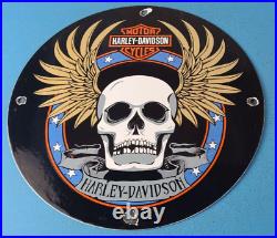 Vintage Harley Davidson Motorcycle Porcelain Gas Bike Service Station Pump Sign
