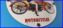 Vintage Harley Davidson Motorcycle Porcelain Gas Service Sales Pump Plate Sign