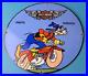Vintage Harley Davidson Motorcycle Porcelain Goofy Service Station Gas Pump Sign