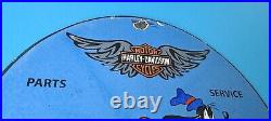 Vintage Harley Davidson Motorcycle Porcelain Goofy Service Station Gas Pump Sign