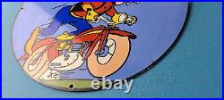 Vintage Harley Davidson Motorcycle Porcelain Goofy Service Station Gas Pump Sign