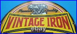 Vintage Harley Davidson Motorcycle Porcelain Iron Motor Oil Service Pump Sign
