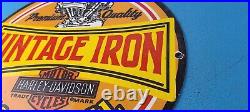 Vintage Harley Davidson Motorcycle Porcelain Iron Motor Oil Service Pump Sign