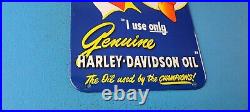 Vintage Harley Davidson Motorcycle Porcelain Motor Oil Service Pump Sign