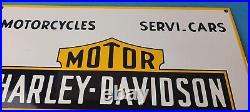 Vintage Harley Davidson Motorcycle Porcelain Parts Service Gas Pump Station Sign
