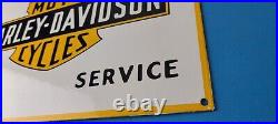 Vintage Harley Davidson Motorcycle Porcelain Parts Service Gas Pump Station Sign