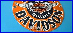 Vintage Harley Davidson Motorcycle Porcelain Premium Quality Gas Pump Plate Sign