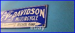 Vintage Harley Davidson Motorcycle Porcelain Ride A Bike Gas Oil Pump Plate Sign