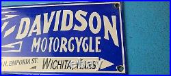 Vintage Harley Davidson Motorcycle Porcelain Ride A Bike Gas Oil Pump Plate Sign