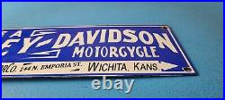 Vintage Harley Davidson Motorcycle Porcelain Ride A Bike Gas Oil Pump Plate Sign