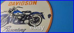 Vintage Harley Davidson Motorcycle Porcelain Service Bike Sales Gas Pump Sign