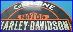 Vintage Harley Davidson Motorcycle Porcelain Service Gas Motor Oil Pump Sign