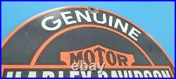 Vintage Harley Davidson Motorcycle Porcelain Service Gas Motor Oil Pump Sign