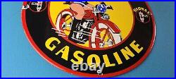 Vintage Harley Davidson Motorcycle Porcelain Signal Gasoline Service Pump Sign
