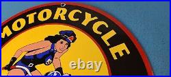 Vintage Harley Davidson Motorcycle Porcelain Signal Gasoline Service Pump Sign